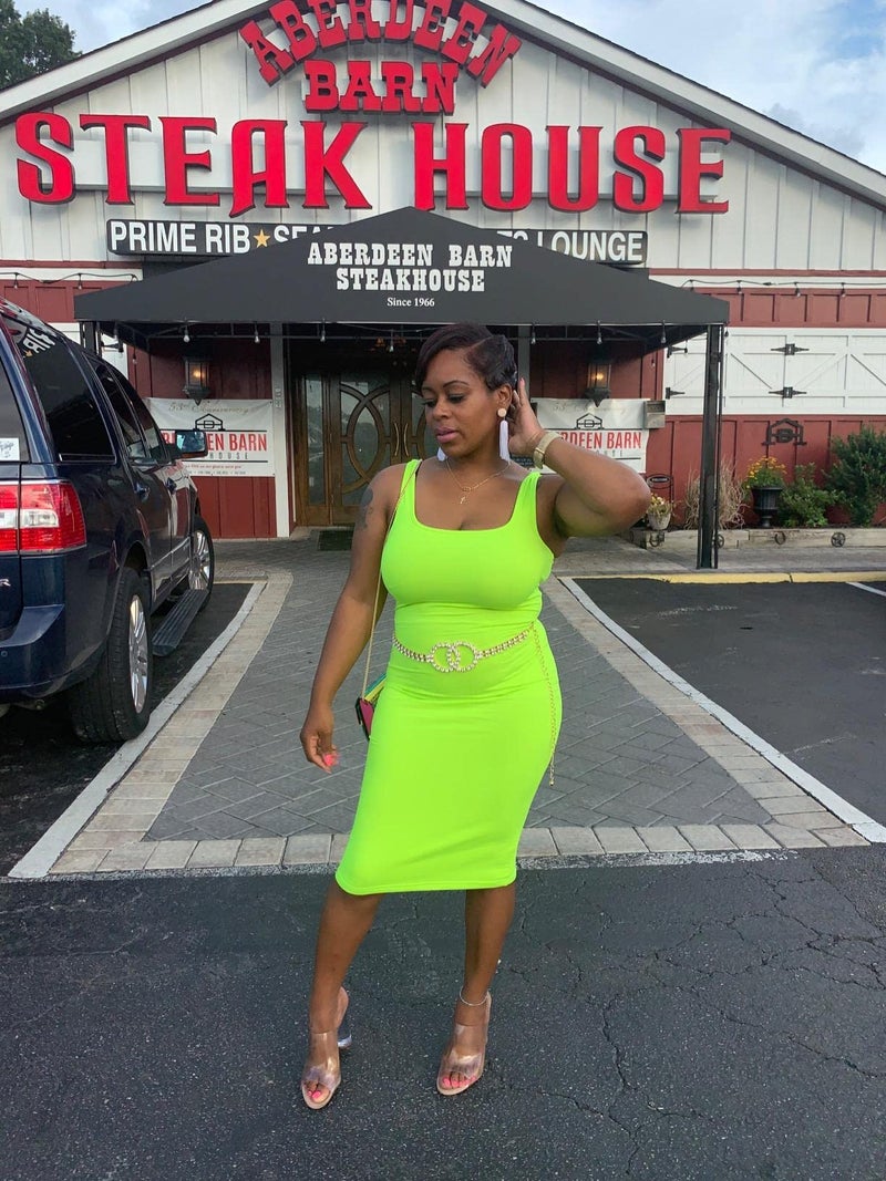LAGSHIAN Women's Sexy Bodycon Tank Dress Sleeveless Basic Midi Club Dresses Lakegreen - Image 3